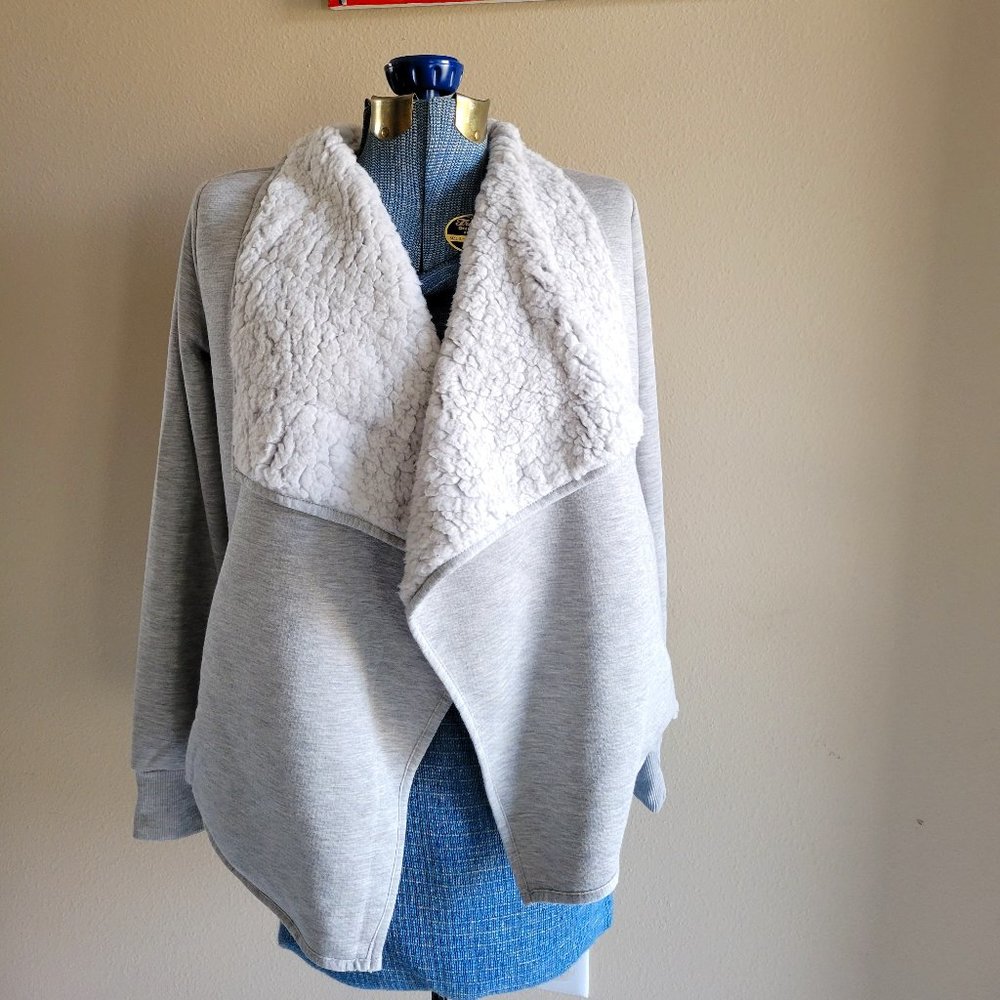 Supersoft Light Gray Drape Cardigan - New Without Tags